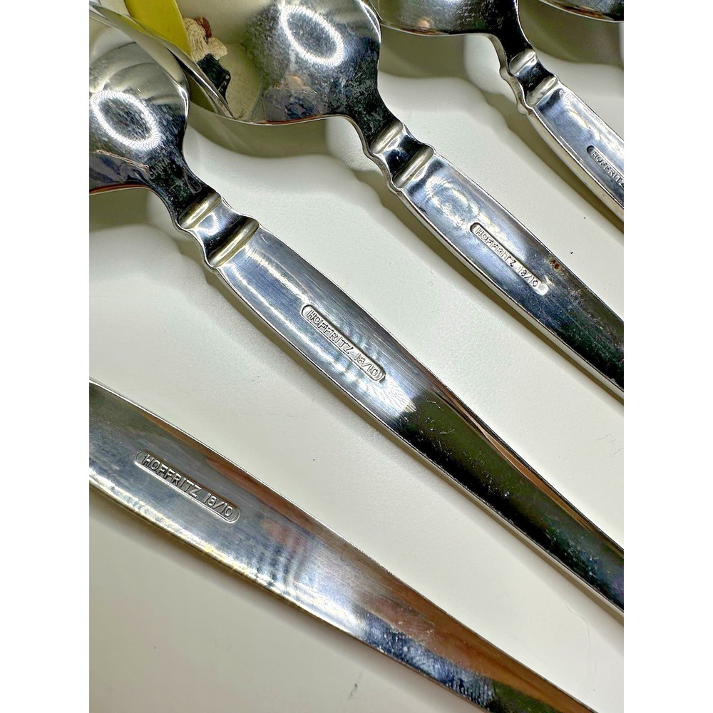 Hoffritz Orleans Glossy Stainless Flatware Knives Serving Spoons 9 pc 18/10 - Picture 7 of 8